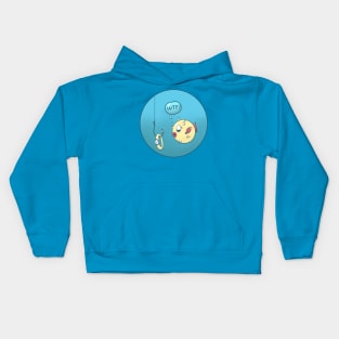 Confused fish, ring on a hook Kids Hoodie